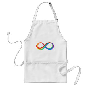 Oneindigheidssymbool van de regenboog in lagen standaard schort