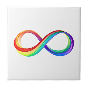Oneindigheidssymbool van de regenboog in lagen tegeltje