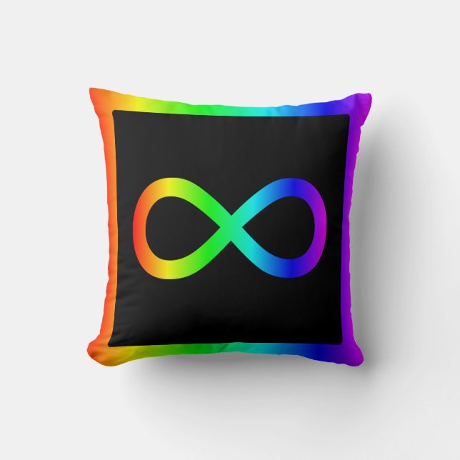 Oneindigheidssymbool van de regenboog kussen (Voorkant)