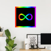 Oneindigheidssymbool van de regenboog poster (Thuiskantoor)
