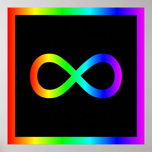 Oneindigheidssymbool van de regenboog poster (Voorkant)