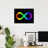 Oneindigheidssymbool van de regenboog poster (Thuiskantoor)