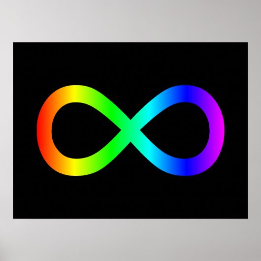 Oneindigheidssymbool van de regenboog poster (Voorkant)