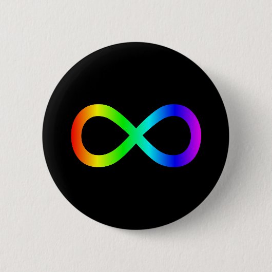 Oneindigheidssymbool van de regenboog ronde button 5,7 cm (Voorkant)