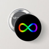 Oneindigheidssymbool van de regenboog ronde button 5,7 cm (Voorkant /achterkant)