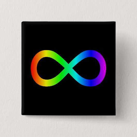 Oneindigheidssymbool van de regenboog vierkante button 5,1 cm (Voorkant)