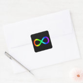 Oneindigheidssymbool van de regenboog vierkante sticker (Envelop)
