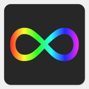 Oneindigheidssymbool van de regenboog vierkante sticker