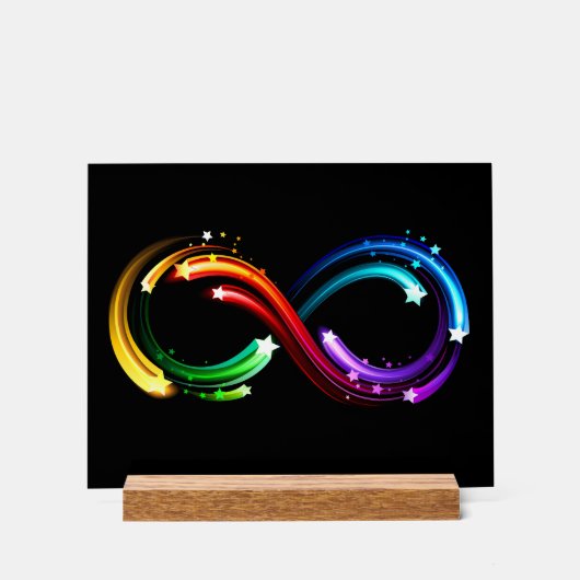 Oneindigheidssymbool van regenboogkometen acryl bord (Voorkant)