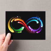 Oneindigheidssymbool van regenboogkometen acryl uitnodigingen (Insitu (Draagbaar))