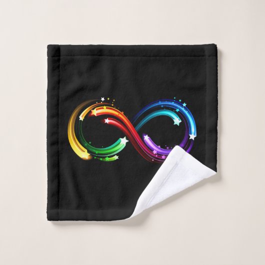Oneindigheidssymbool van regenboogkometen bad handdoek (Wasdoekje)