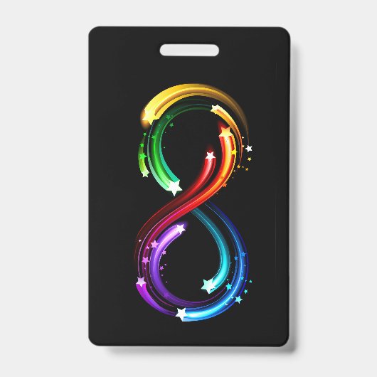 Oneindigheidssymbool van regenboogkometen badge (Voorzijde)