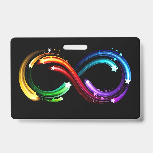 Oneindigheidssymbool van regenboogkometen badge (Voorzijde)