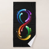 Oneindigheidssymbool van regenboogkometen badhanddoek (Badhanddoek)