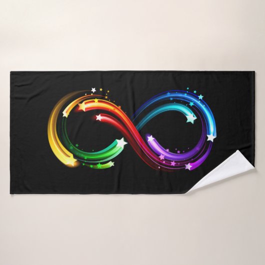 Oneindigheidssymbool van regenboogkometen badhanddoek (Badhanddoek)