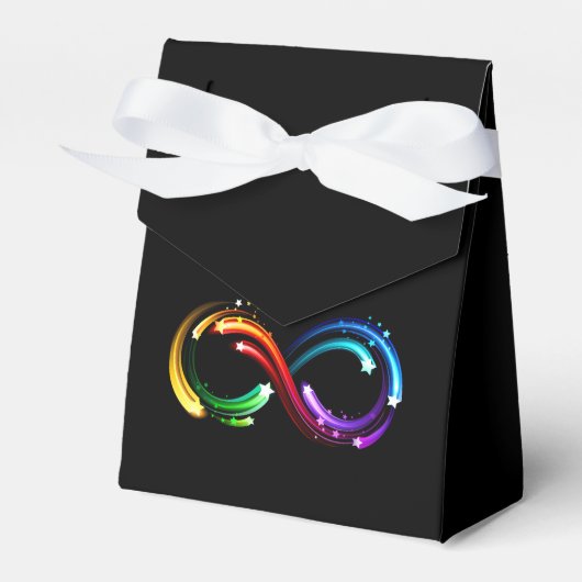 Oneindigheidssymbool van regenboogkometen bedankdoosjes (Voorkant Zijde)