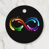 Oneindigheidssymbool van regenboogkometen bedankjes labels (Achterkant)