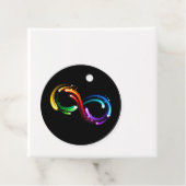 Oneindigheidssymbool van regenboogkometen bedankjes labels (In situ)