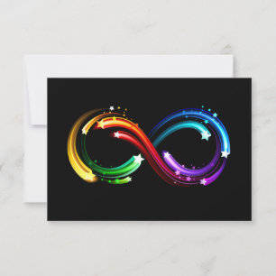 Oneindigheidssymbool van regenboogkometen bedankkaart