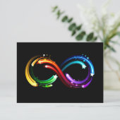 Oneindigheidssymbool van regenboogkometen bedankkaart (Staand voorkant)