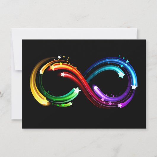 Oneindigheidssymbool van regenboogkometen bedankkaart (Voorkant)