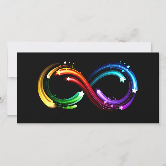 Oneindigheidssymbool van regenboogkometen bedankkaart (Voorkant)