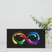 Oneindigheidssymbool van regenboogkometen bedankkaart (Staand voorkant)