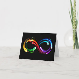 Oneindigheidssymbool van regenboogkometen bedankkaart