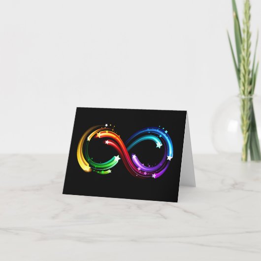 Oneindigheidssymbool van regenboogkometen bedankkaart (Voorkant)