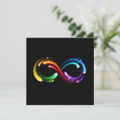 Oneindigheidssymbool van regenboogkometen bedankkaart (Staand voorkant)