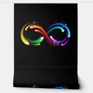 Oneindigheidssymbool van regenboogkometen behang