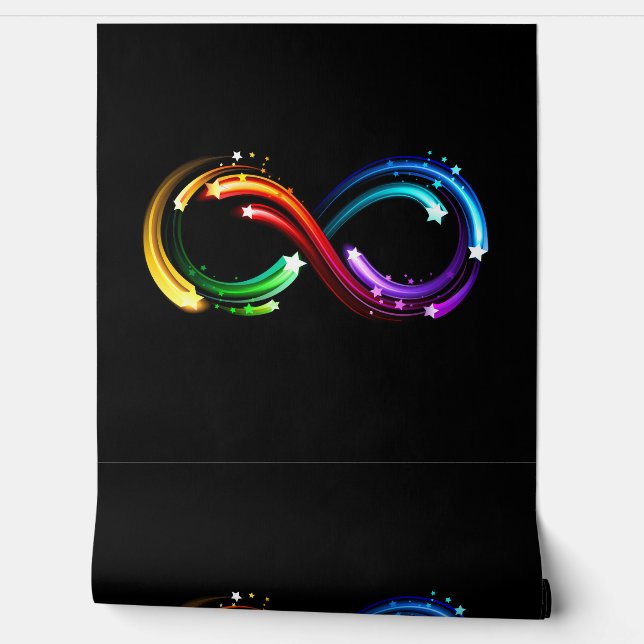 Oneindigheidssymbool van regenboogkometen behang (Afrollen)