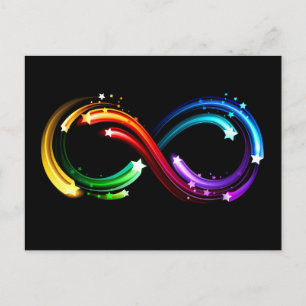 Oneindigheidssymbool van regenboogkometen briefkaart