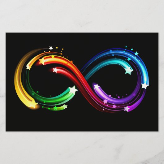 Oneindigheidssymbool van regenboogkometen briefpapier (Voorkant)