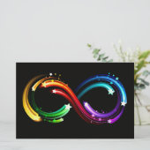 Oneindigheidssymbool van regenboogkometen briefpapier (Staand voorkant)