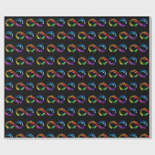 Oneindigheidssymbool van regenboogkometen cadeaupapier (Vlak)