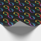 Oneindigheidssymbool van regenboogkometen cadeaupapier (Hoek)
