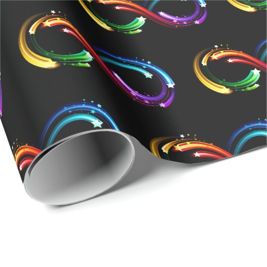 Oneindigheidssymbool van regenboogkometen cadeaupapier (Rol Hoek)