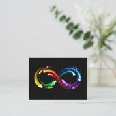 Oneindigheidssymbool van regenboogkometen contactkaartje (Staand voorkant)