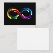 Oneindigheidssymbool van regenboogkometen contactkaartje (Voorkant / Achterkant)