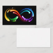 Oneindigheidssymbool van regenboogkometen contactkaartje (Voorkant / Achterkant)