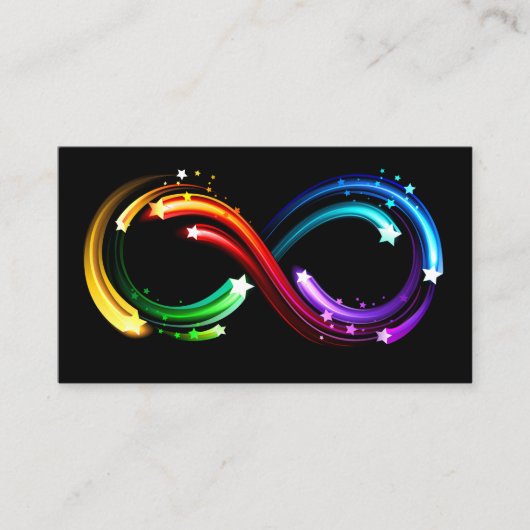 Oneindigheidssymbool van regenboogkometen contactkaartje (Voorkant)