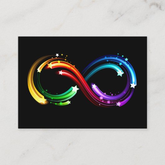 Oneindigheidssymbool van regenboogkometen contactkaartje (Voorkant)