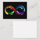 Oneindigheidssymbool van regenboogkometen contactkaartje (Voorkant / Achterkant)