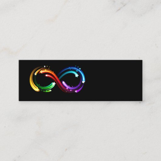 Oneindigheidssymbool van regenboogkometen contactkaartje (Voorkant)