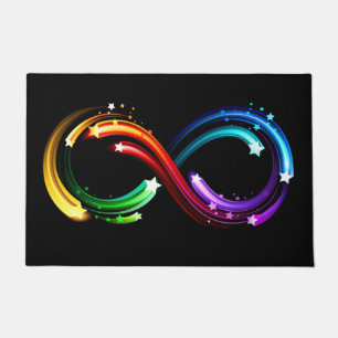 Oneindigheidssymbool van regenboogkometen deurmat