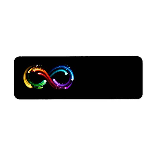 Oneindigheidssymbool van regenboogkometen etiket (Voorkant)