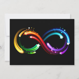 Oneindigheidssymbool van regenboogkometen feestdagenkaart