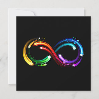 Oneindigheidssymbool van regenboogkometen feestdagenkaart