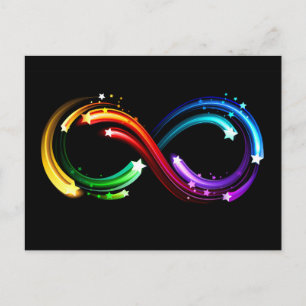 Oneindigheidssymbool van regenboogkometen feestdagenkaart